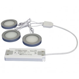 TRIO-3RB30K - 3 x 3W Round Black 3000K Magnetic LED Lights with Driver